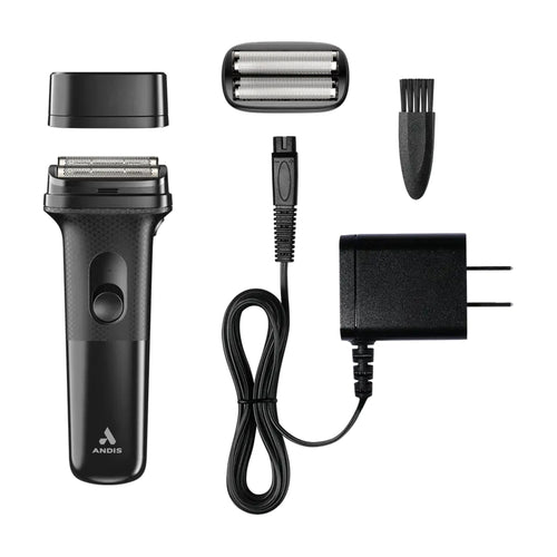Andis At-Home inFORM Shaver (17480) - complete kit with sensitive-skin foil head, charging adapter, cleaning brush and protection cap