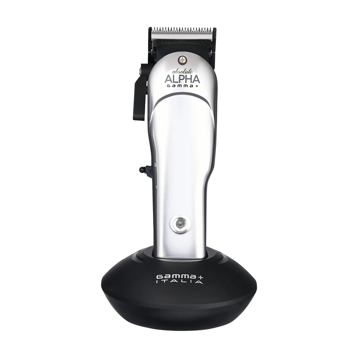 Gamma+ Absolute Alpha Clipper, front view on charging base