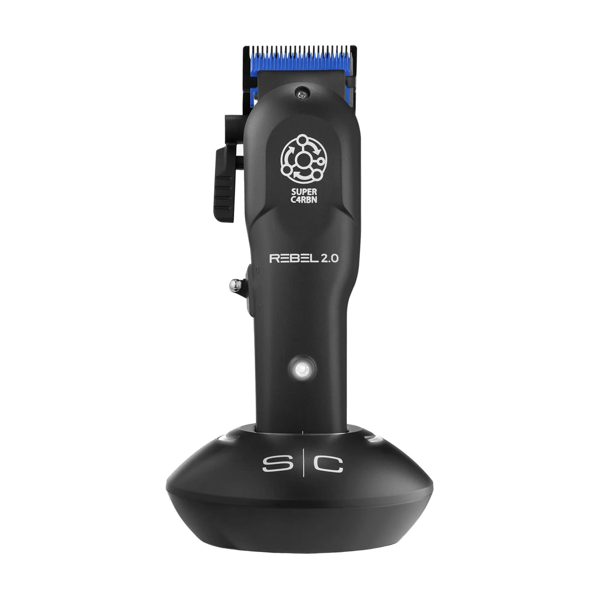 StyleCraft Rebel 2.0 Professional Clipper, front view on charging base